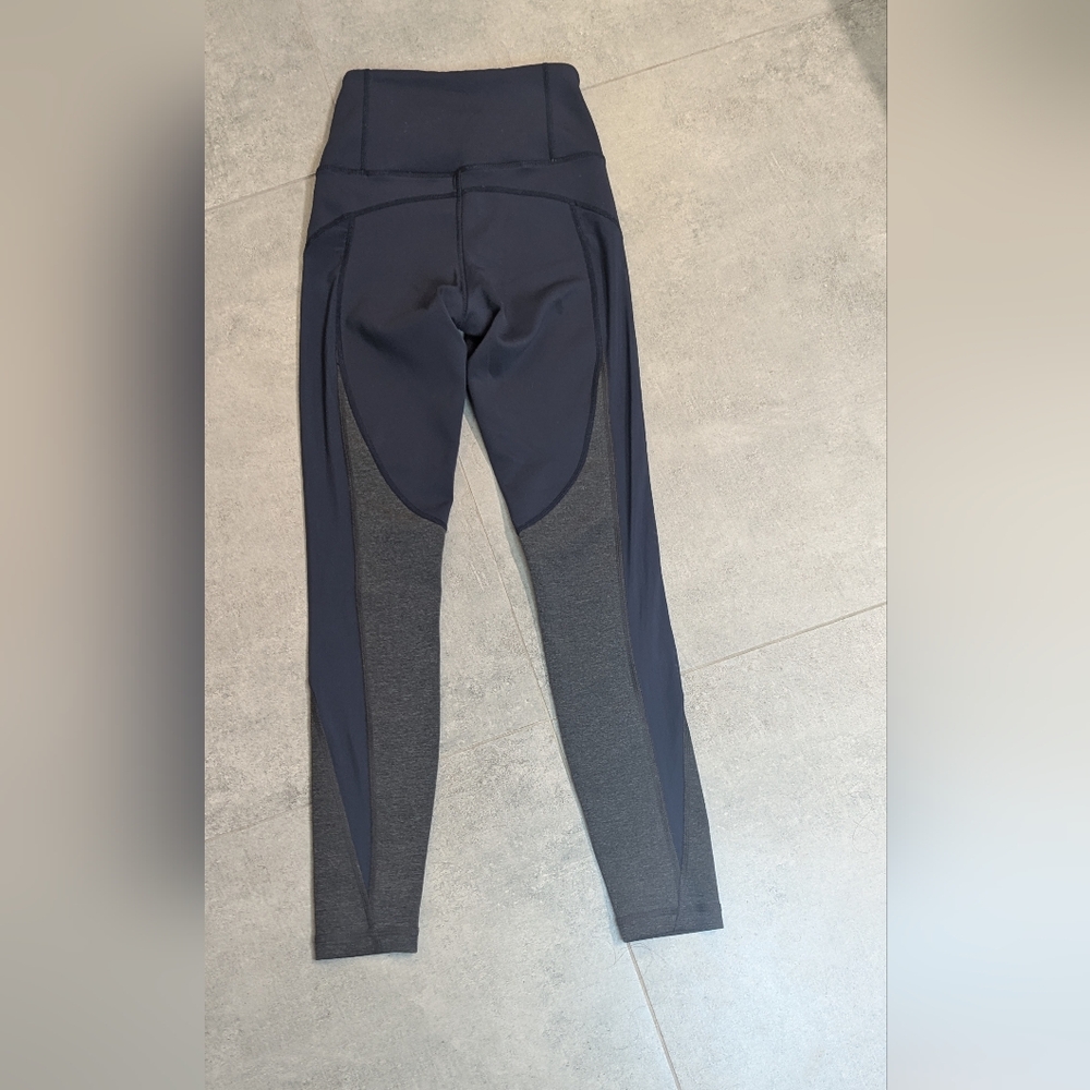 Aurum Petite Mesh Panel Leggings Navy XS High Rise Athletic Workout Pants‎ - Picture 7 of 8